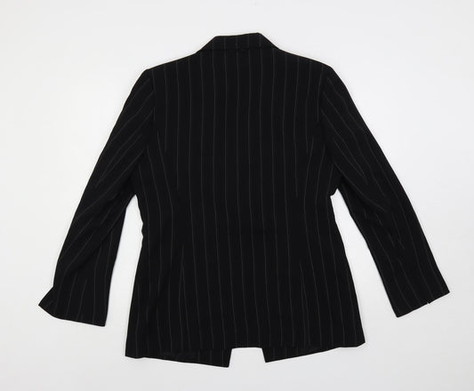 Fenn Wright Manson Womens Black Striped Jacket Blazer Size 14 Button