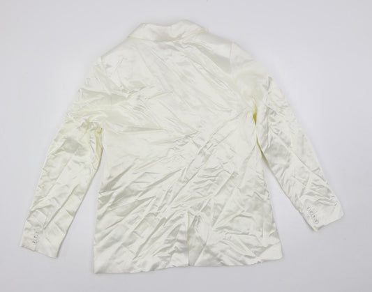 Marks and Spencer Womens Ivory Jacket Blazer Size 14 Button