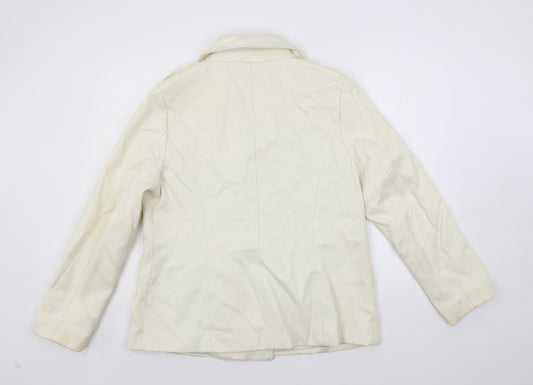 Gap Womens Ivory Pea Coat Coat Size L Button