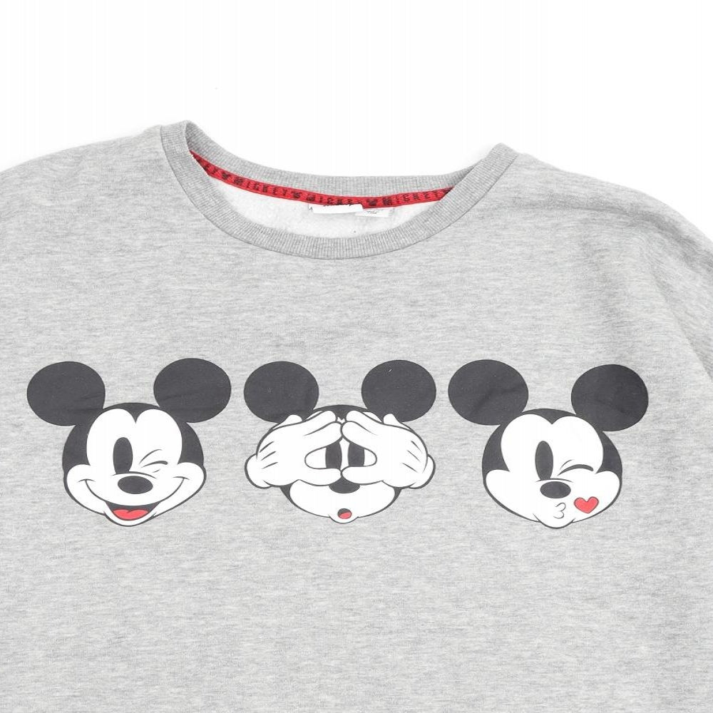Disney Womens Grey Cotton Pullover Sweatshirt Size 10 Pullover