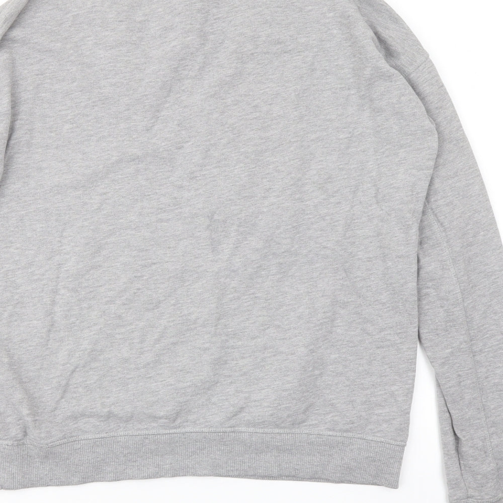 Brand and care label for IVY PARK women’s grey cotton pullover sweatshirt, size S, pullover