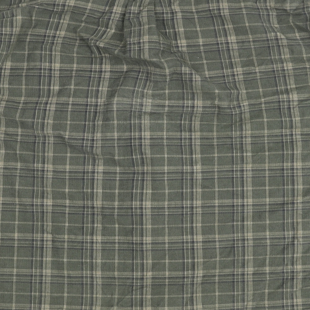 Marks and Spencer Mens Green Camouflage Cotton Button-Up Size 4XL Collared Button