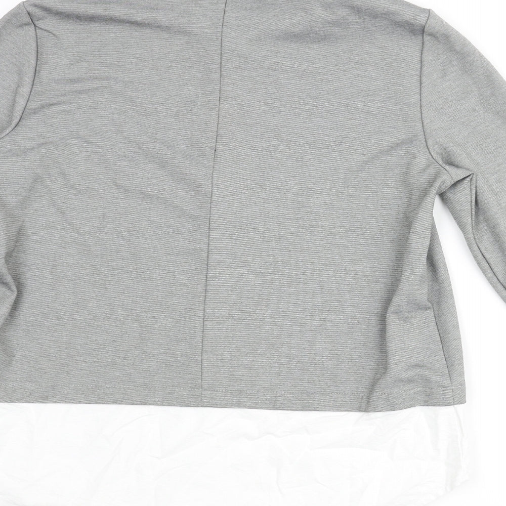 VERO MODA Womens Grey Polyester Basic Blouse Size M Collared