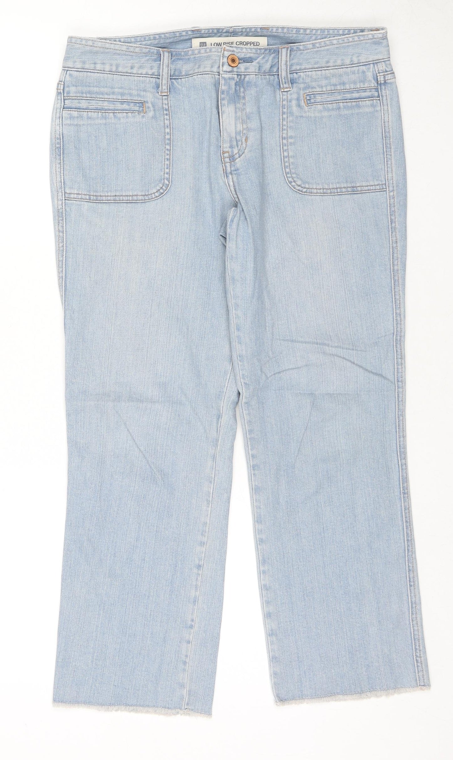 Gap Womens Blue Cotton Cropped Jeans Size 32 in L25 in Regular Zip