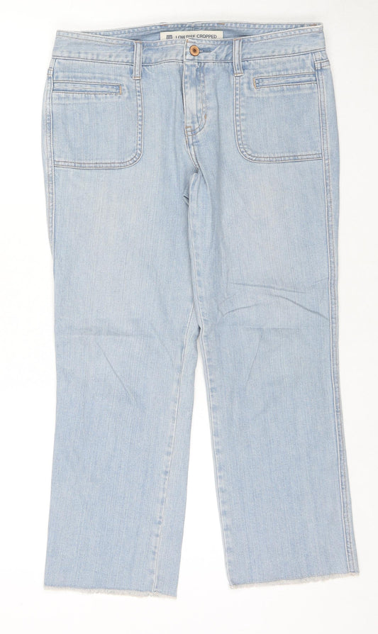 Gap Womens Blue Cotton Cropped Jeans Size 32 in L25 in Regular Zip