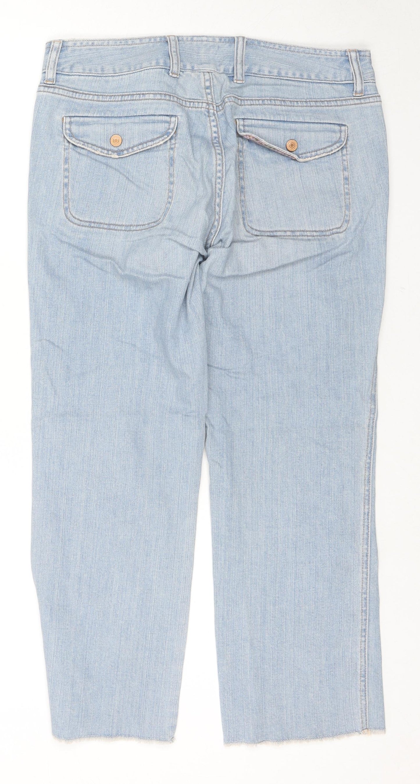 Gap Womens Blue Cotton Cropped Jeans Size 32 in L25 in Regular Zip