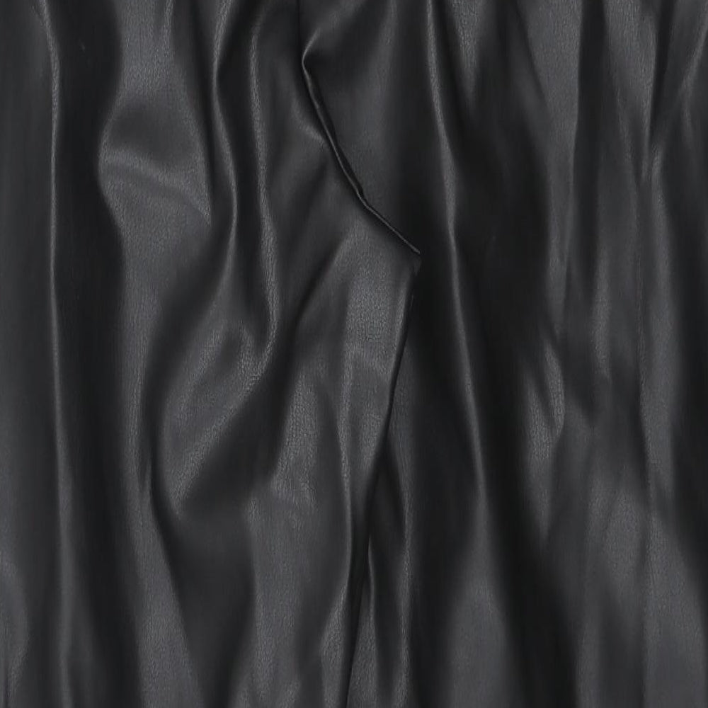 Marks and Spencer Womens Black Polyester Trousers Size 18 L24 in Regular Zip