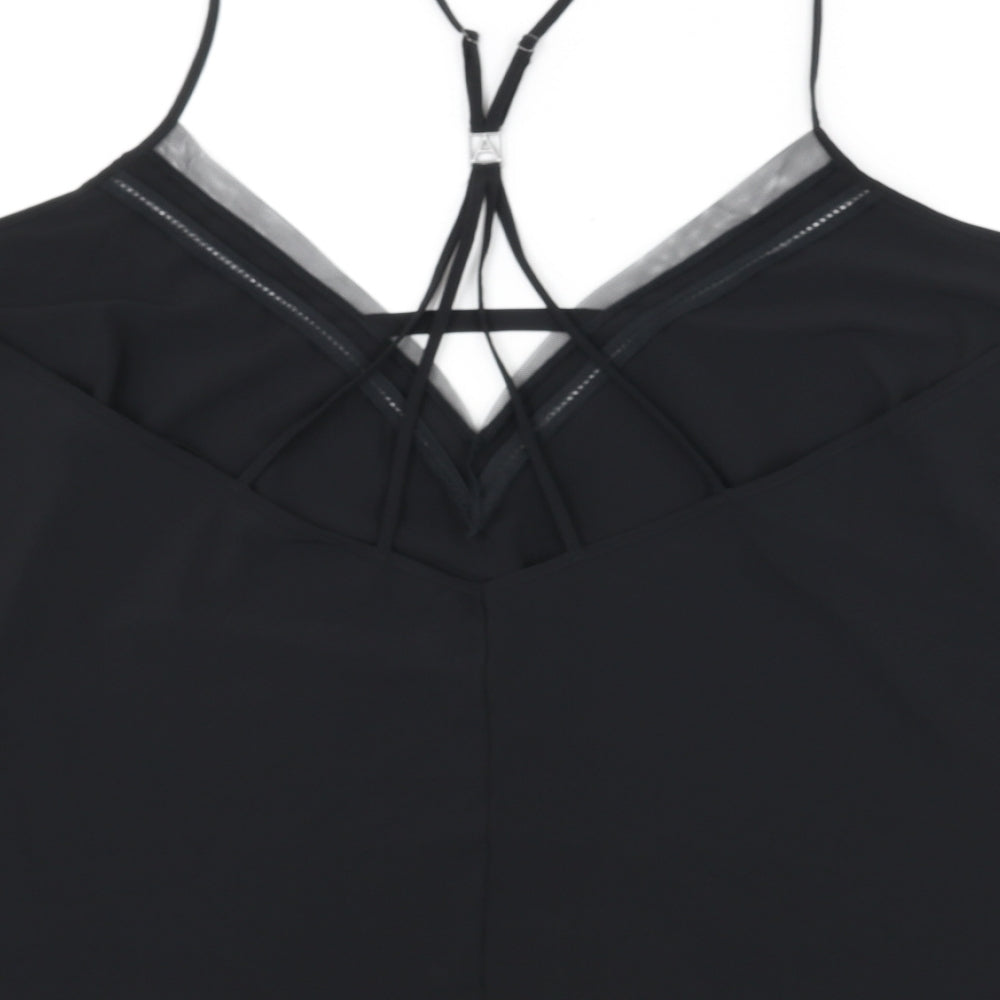 Brand and care label for Autograph women’s black polyester camisole tank, size UK 22, v-neck