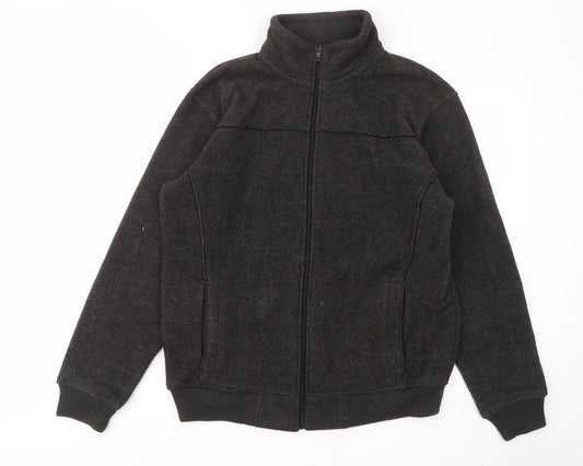 Marks & Spencer Mens Grey Jacket Size L Zip - Pockets