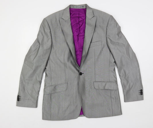 Jones Mens Grey Wool Jacket Suit Jacket Size 38 Regular