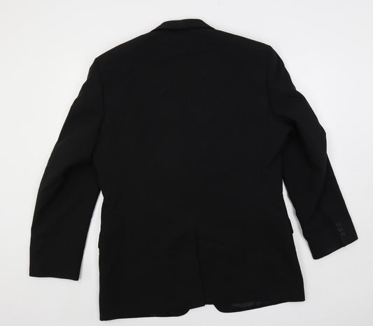 k j Mens Black Polyester Jacket Suit Jacket Size 42 Regular