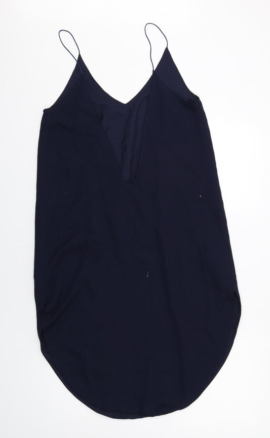 Maurie&Eve Womens Blue Polyester Slip Dress Size 10 V-Neck Pullover