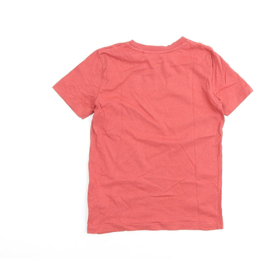 NEXT Boys Red 100% Cotton Basic T-Shirt Size 6 Years Round Neck Pullover