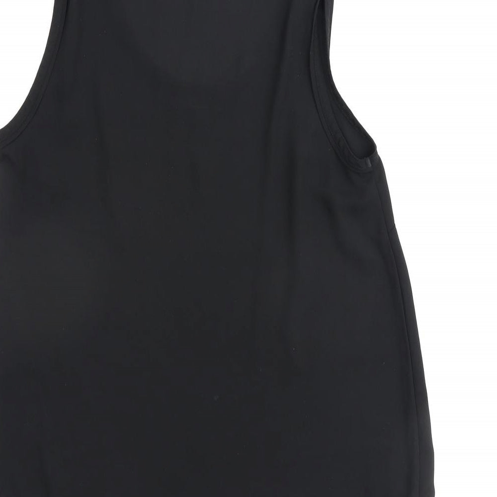 Marks and Spencer Womens Black Polyester Basic Tank Size 10 Round Neck