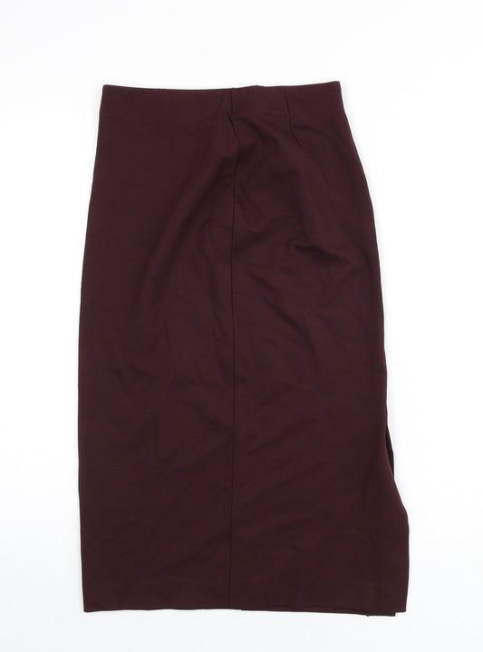 Uniqlo Womens Red Viscose Straight & Pencil Skirt Size XS