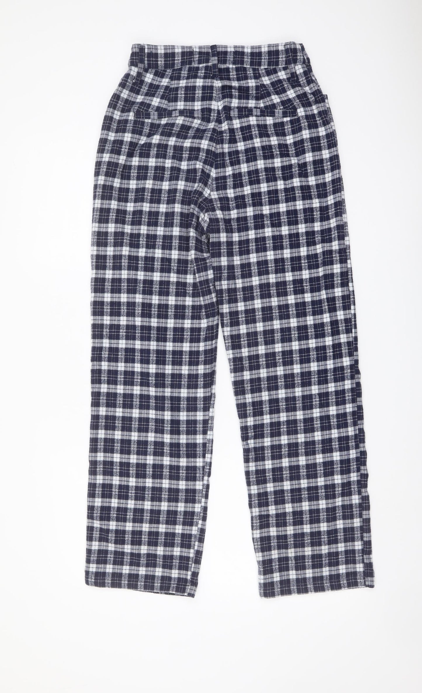Hollister Womens Blue Plaid Polyester Trousers Size S L27 in Regular Zip