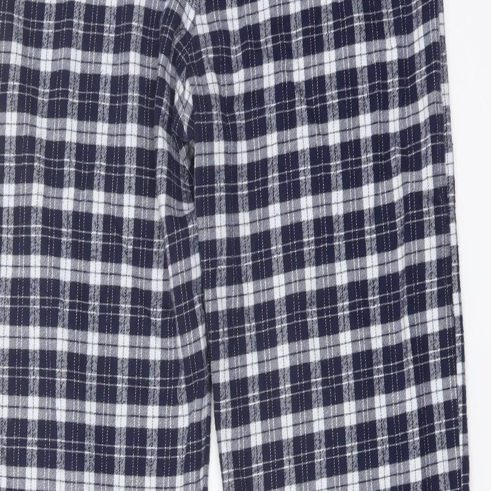 Hollister Womens Blue Plaid Polyester Trousers Size S L27 in Regular Zip