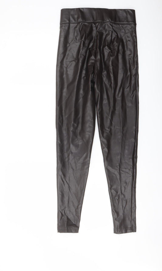 Marks and Spencer Womens Brown Polyester Jegging Trousers Size 8 L26 in Regular