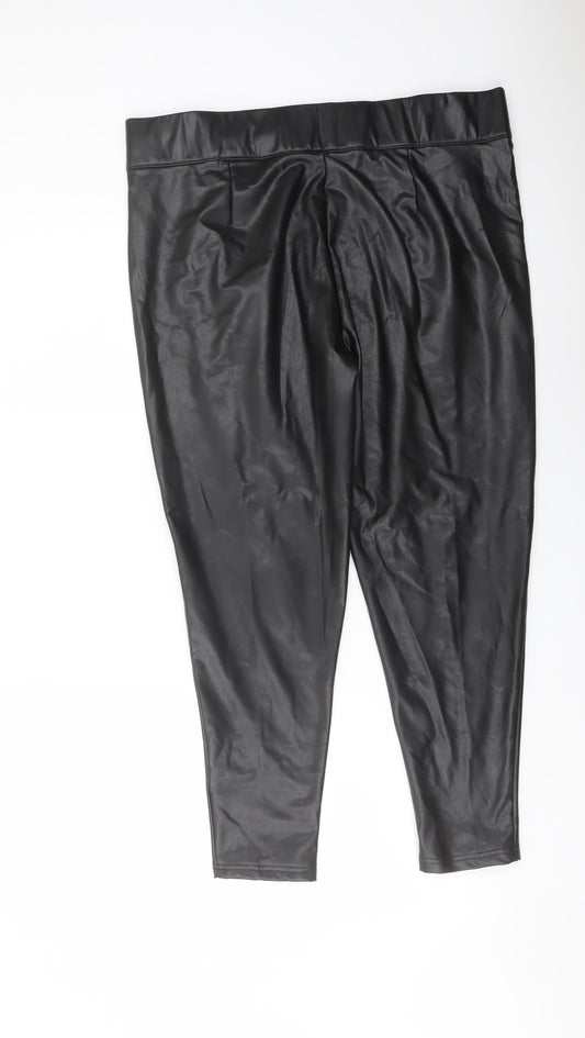 Marks and Spencer Womens Black Polyester Trousers Size 18 L25 in Regular