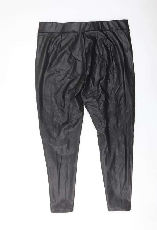 Marks and Spencer Womens Black Polyester Trousers Size 18 L26 in Regular