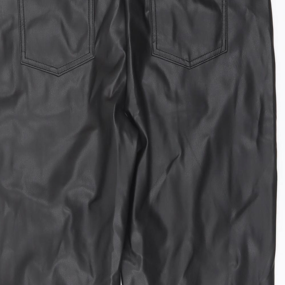Marks and Spencer Womens Black Polyester Trousers Size 18 L23 in Regular Button