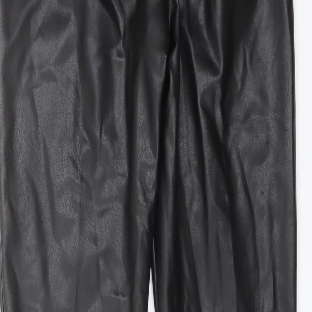 Marks and Spencer Womens Black Polyester Trousers Size 8 L27 in Regular