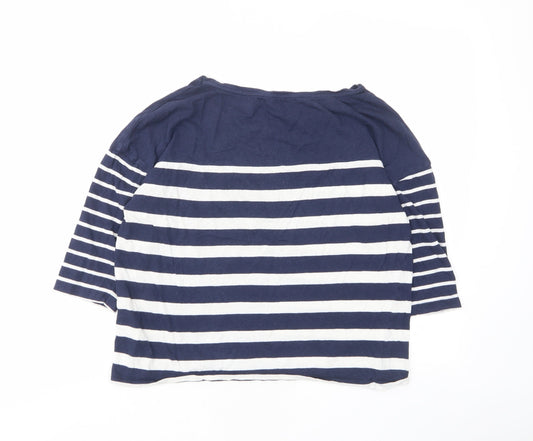 Womens UK Size S Pull&Bear Blue Cotton T-Shirt