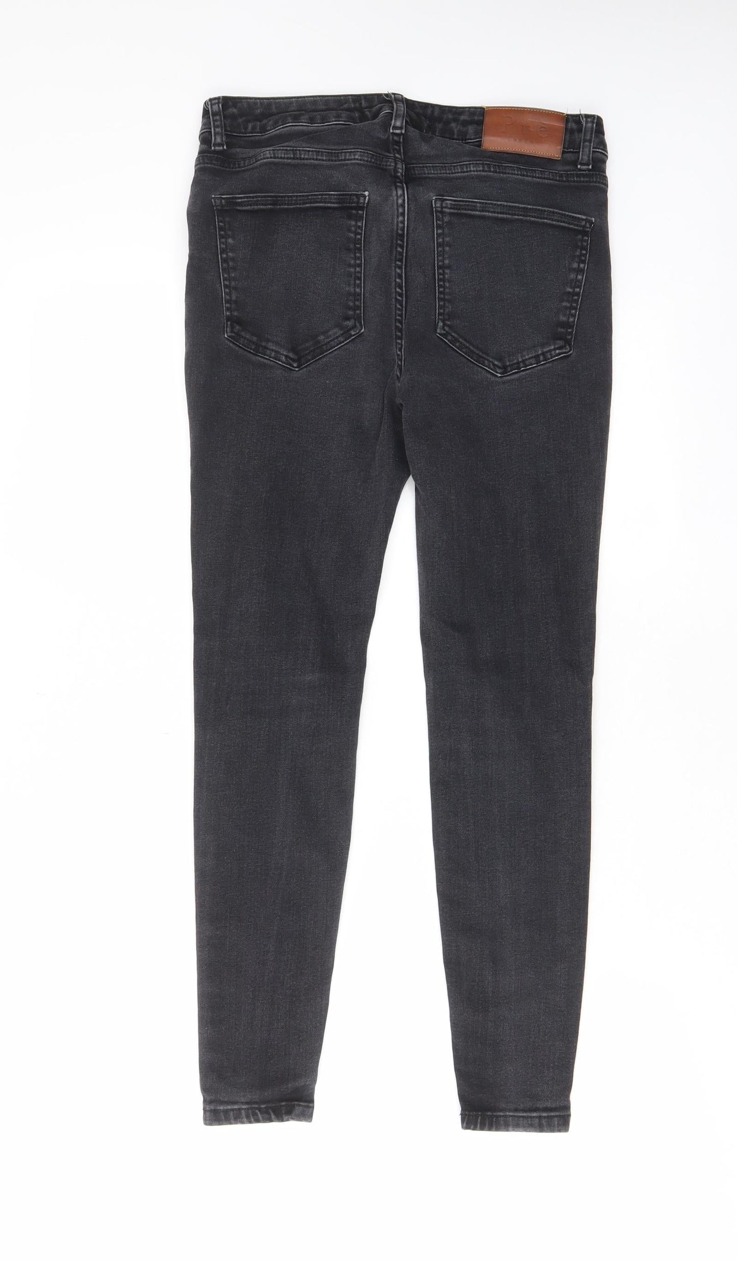 Pre London Womens Black Cotton Skinny Jeans Size 30 in L25 in Regular Zip - Pockets