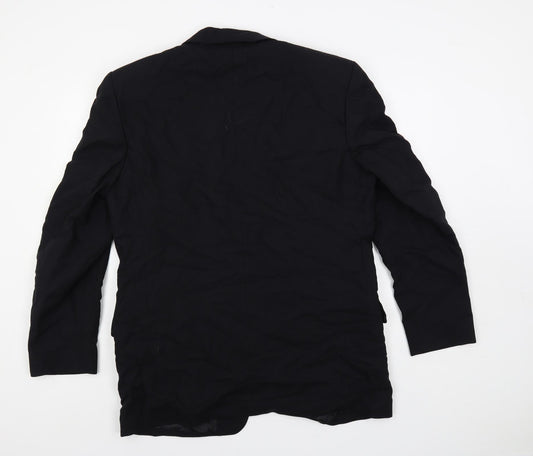 Simon Berwin Mens Black Wool Jacket Blazer Size 44 Regular
