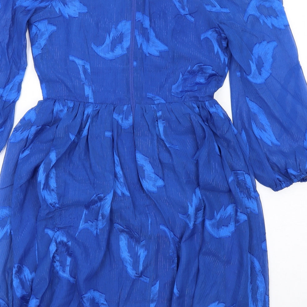Little Mistress Womens Blue Polyester Fit & Flare Size 6 Sweetheart Zip