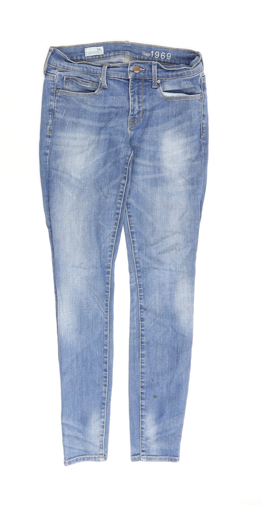 Gap Womens Blue Cotton Skinny Jeans Size 28 in L29 in Regular Zip