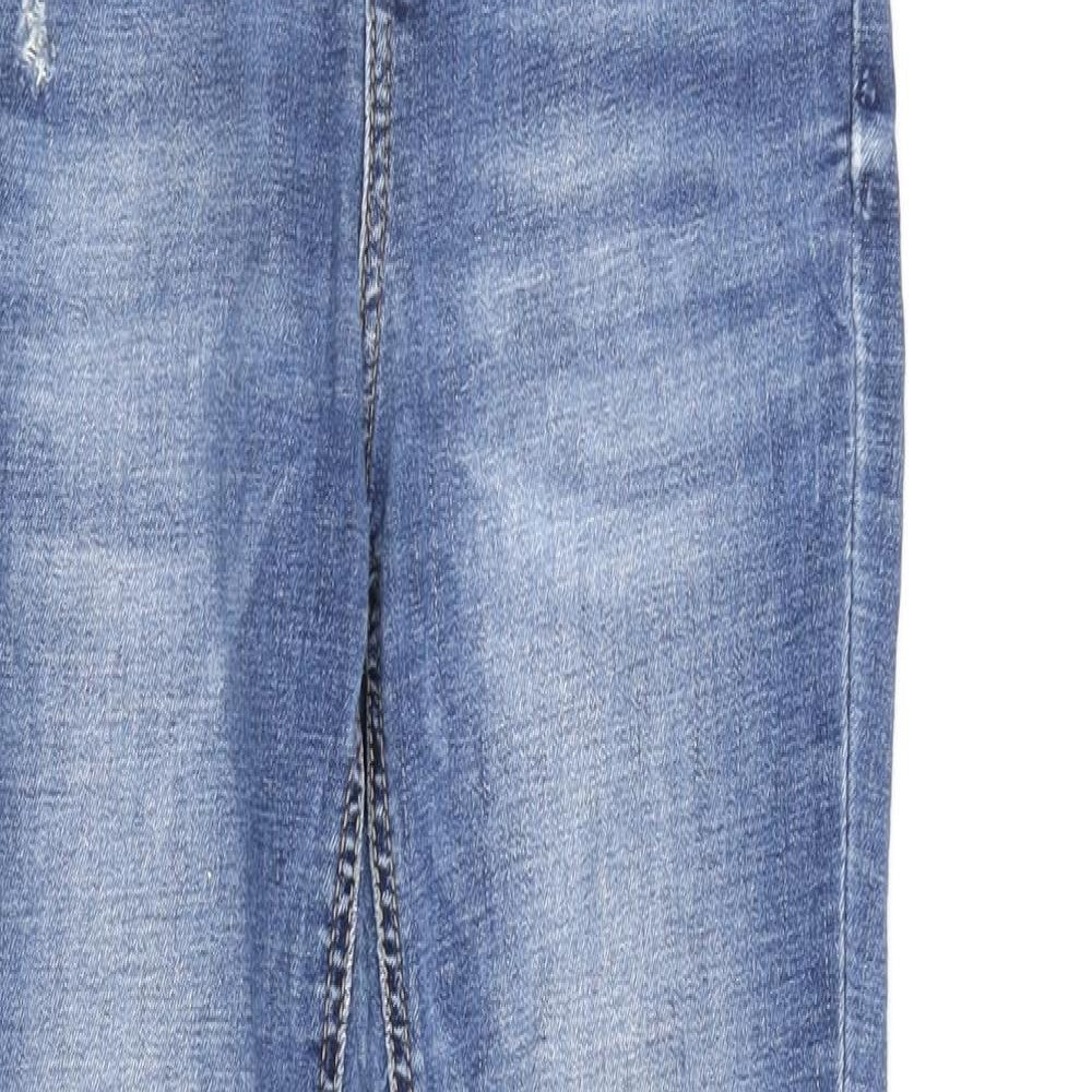 Stradivarius Womens Blue Cotton Skinny Jeans Size 8 L26 in Regular Zip