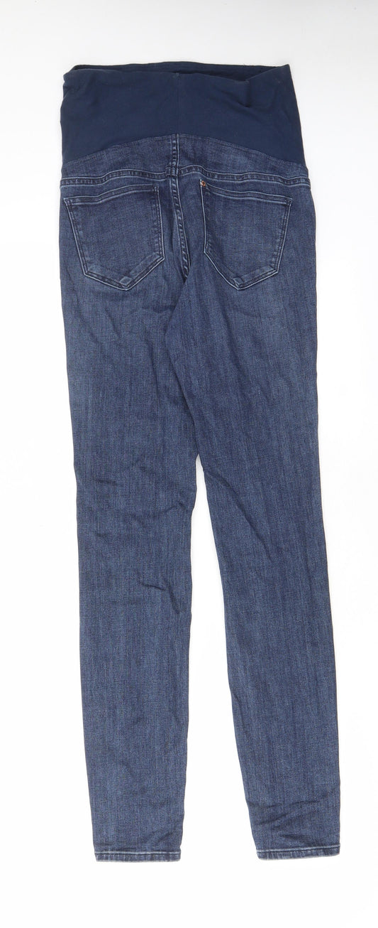 H&M Womens Blue Cotton Skinny Jeans Size 8 L29 in Regular - Pockets