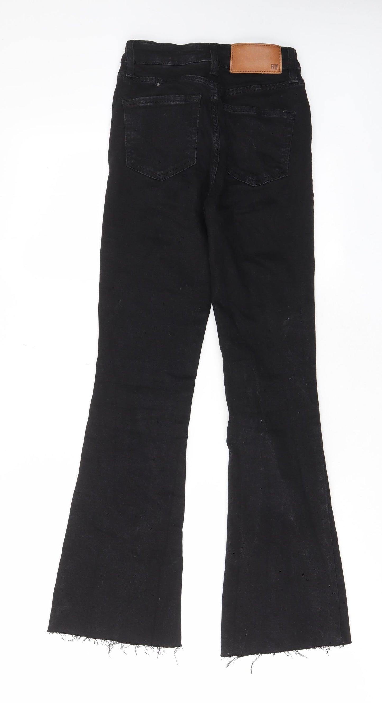 Reclaimed Vintage Womens Black Cotton Bootcut Jeans Size 26 in L29 in Regular Zip - Pockets