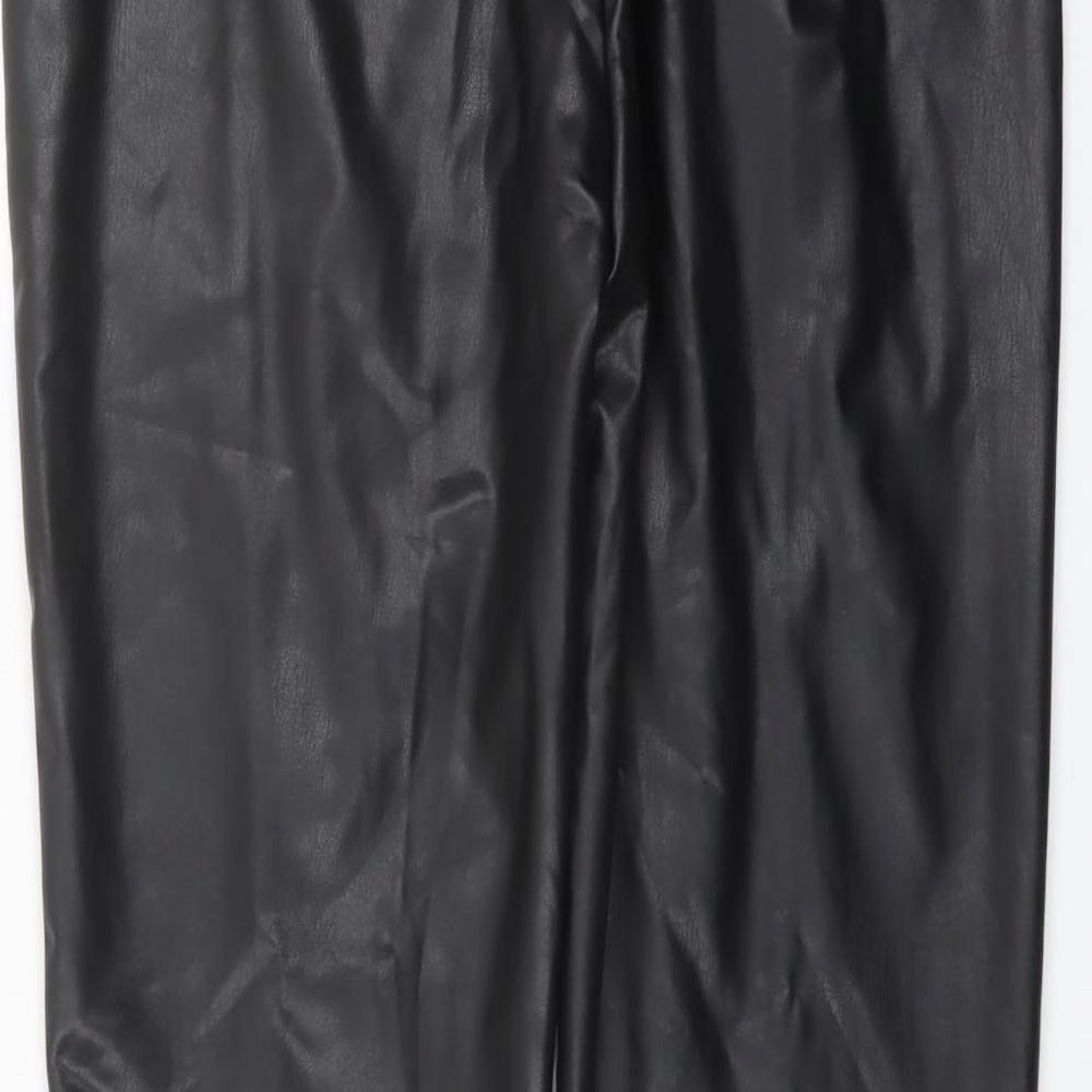 Marks and Spencer Womens Black Polyester Trousers Size 16 L27 in Regular