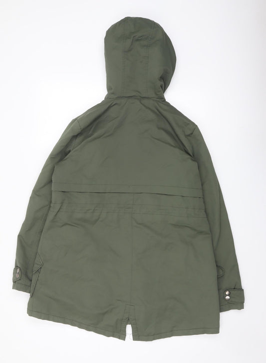 ASOS Womens Green Parka Coat Size 8 Zip