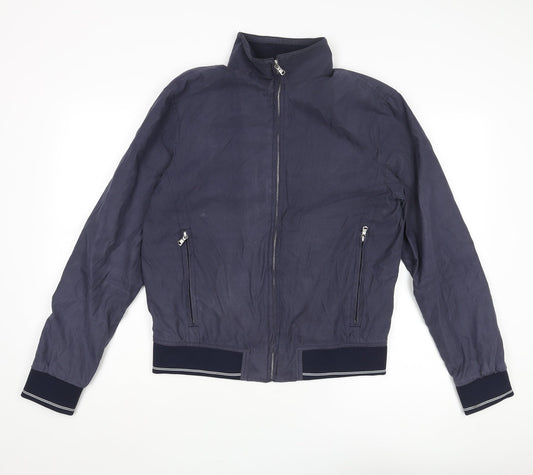 Marks & Spencer Mens Blue Bomber Jacket Jacket Size S Zip