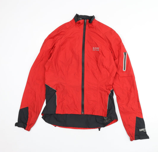 GORE-TEX Womens Red Windbreaker Coat Size M Zip - Bike Wear