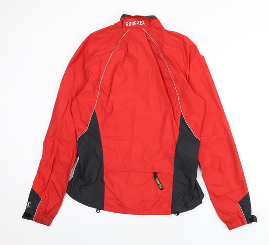 GORE-TEX Womens Red Windbreaker Coat Size M Zip - Bike Wear