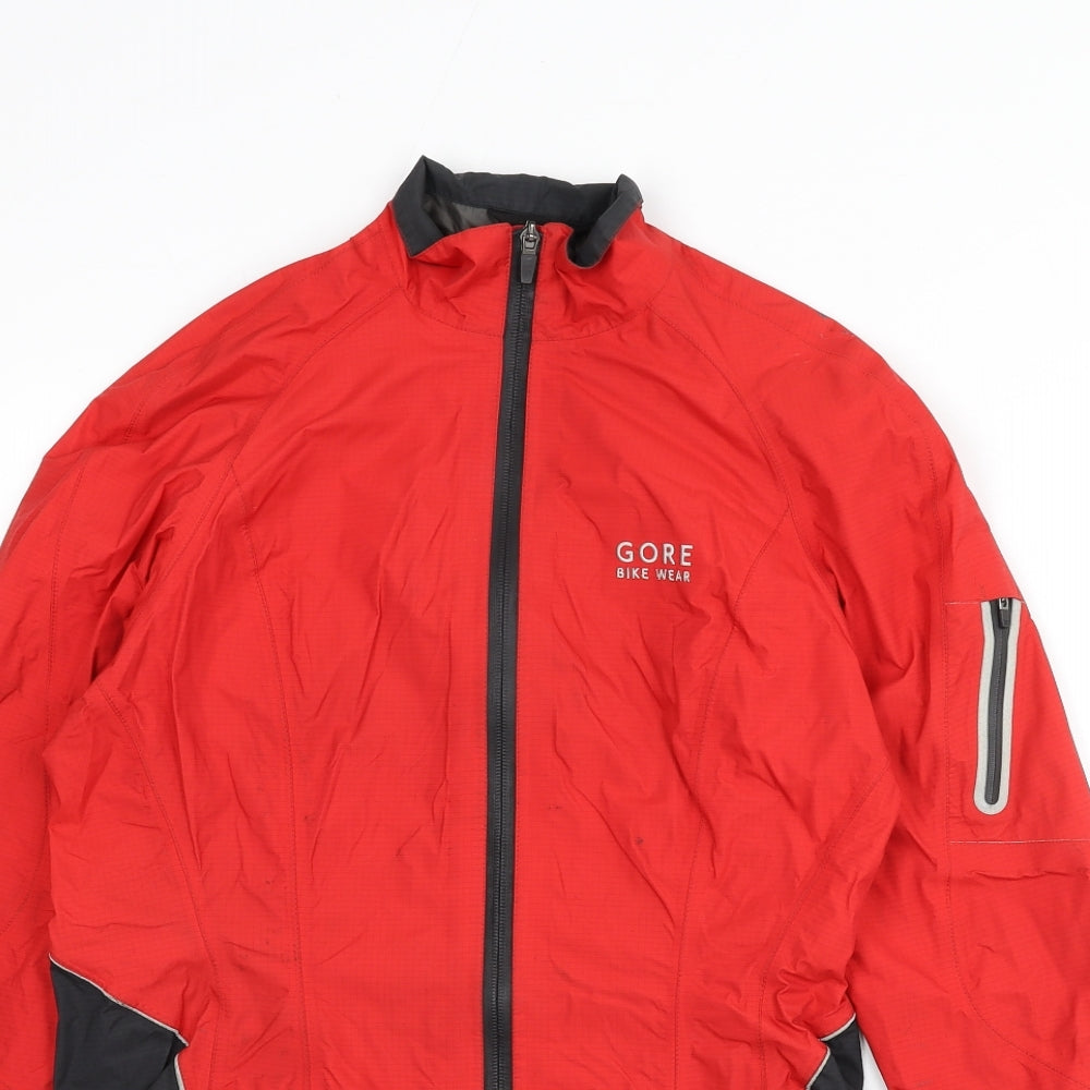 GORE-TEX Womens Red Windbreaker Coat Size M Zip - Bike Wear