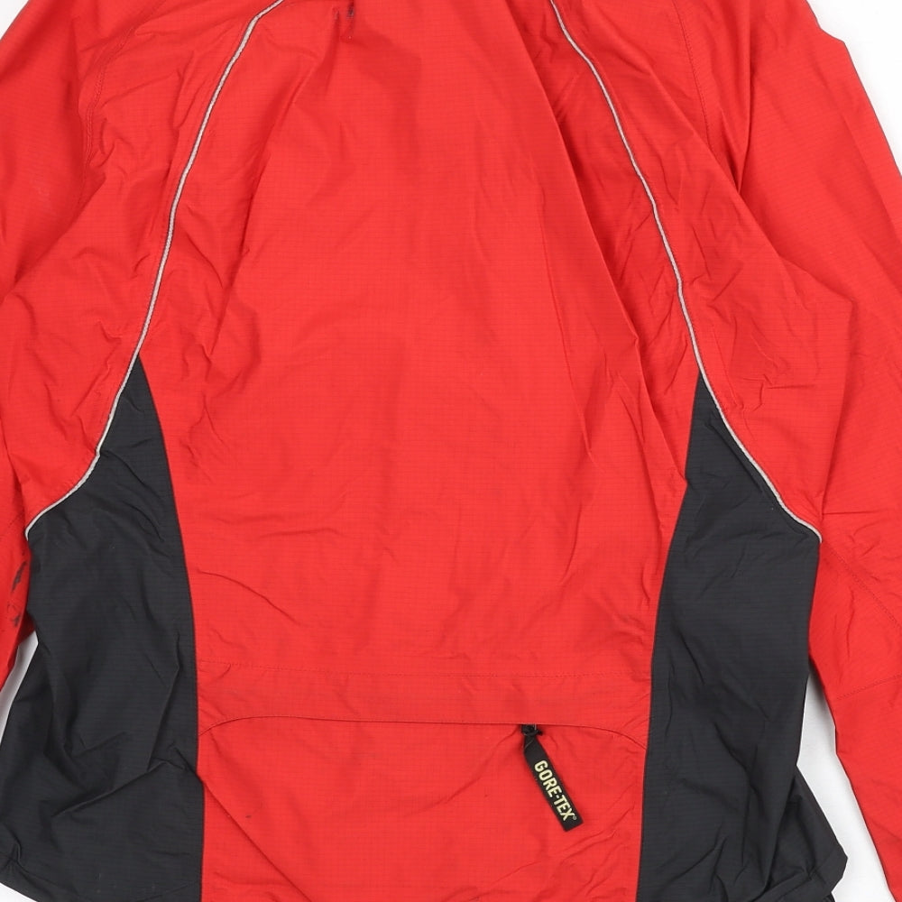 GORE-TEX Womens Red Windbreaker Coat Size M Zip - Bike Wear