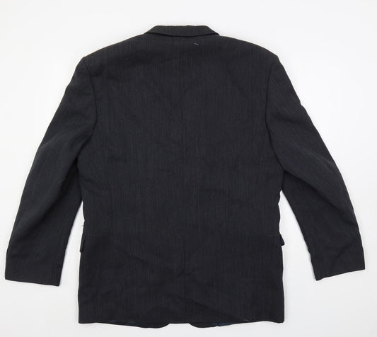 AW Trench Mens Blue Wool Jacket Blazer Size 44 Regular