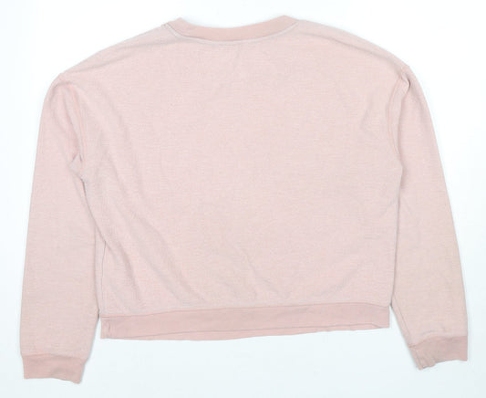 Topshop Womens Pink Cotton Pullover Sweatshirt Size 12 Pullover