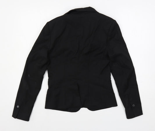 H&M Womens Black Jacket Blazer Size 8 Button