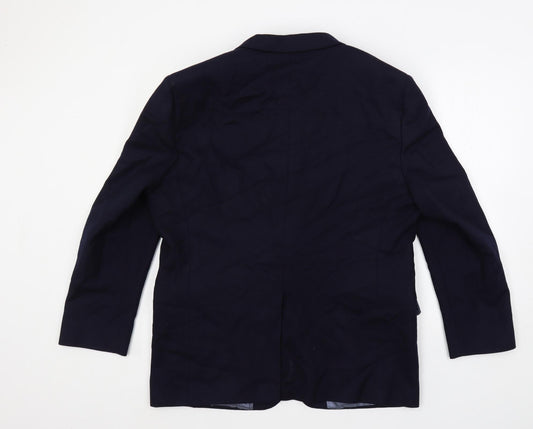 Hart Schaffner Marx Mens Blue Polyester Jacket Blazer Size 44 Regular