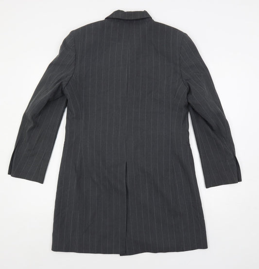 Marks and Spencer Womens Grey Striped Jacket Blazer Size 12 Button