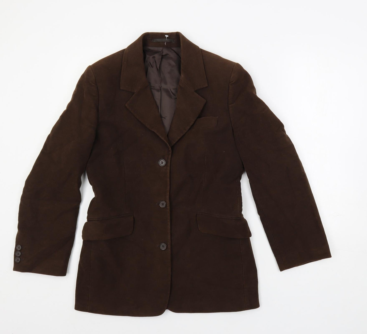 Racing Green Womens Brown Jacket Blazer Size 10 Button