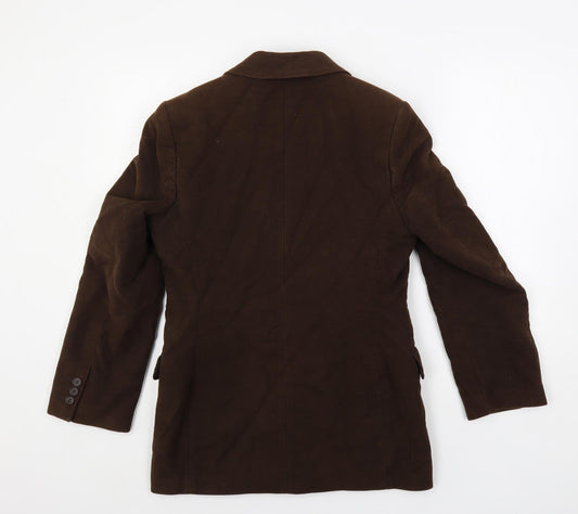 Racing Green Womens Brown Jacket Blazer Size 10 Button