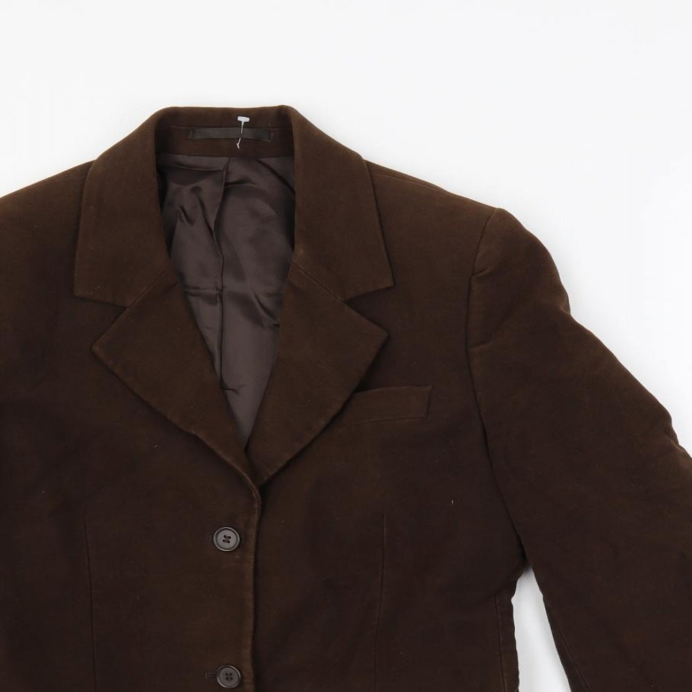 Racing Green Womens Brown Jacket Blazer Size 10 Button
