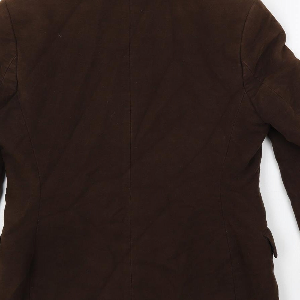 Racing Green Womens Brown Jacket Blazer Size 10 Button